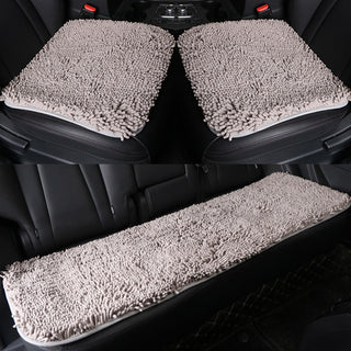 Chair Cushion, Five Seat Front And Rear Car Seat Protection Cushion, Decompression Anti-skid Super Soft Square Plush Seat Cover, Fit For Most Cars,SUVs