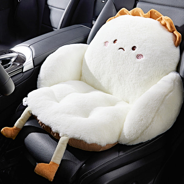 Car Seat Cushion, Office Chair, Plush Pain Relief Pad, Cute Seat Cushion, Soft Filling, Backrest, Warm, Waterproof, One-piece Lumbar Backrest, Integrated Cushion