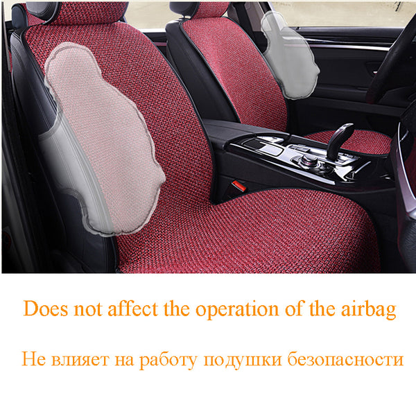 5 Seats Linen Car Seat Cover Protector Flax Front Rear Seat Back Cushion Pad Mat with Backrest for Auto Interior Truck Suv Van