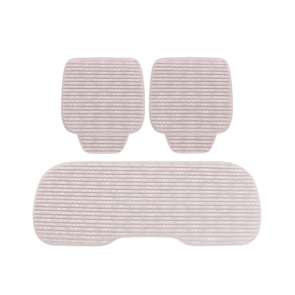 Car Seat Pads 3 Pieces Breathable Car Upholstery Seat Cover Cushion Pads For Car Supplies Office Chair Fiber(Pink)