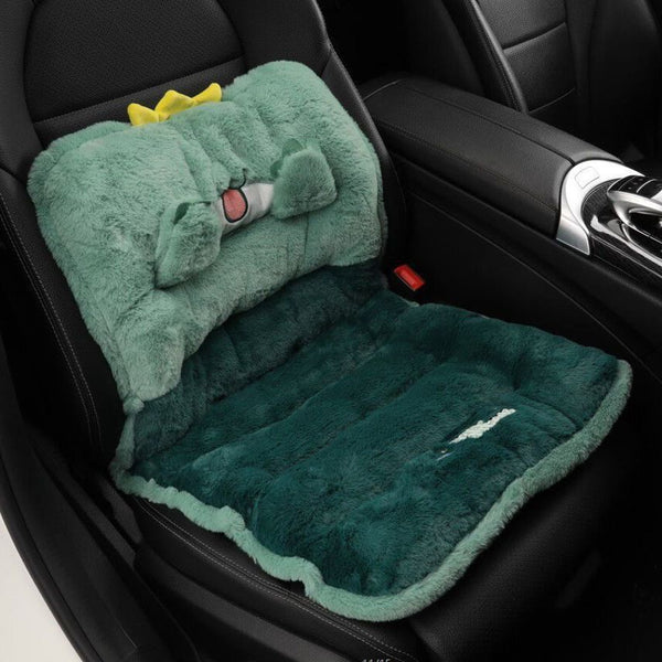 Car Seat Cover Cute Plush Seat Cushion With Strap Protection Cushion Waist Support Backrest Chair Cushion Car Seat Office Chair Warm In Winter