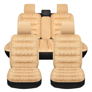 Buy beige-1-set Car Seat Cover, Warm Plush Car Seat Cover Front And Rear Seat Cushion Car Protector, Fit For Most Cars, SUVs In Winter