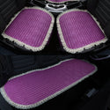 Car Seat Pads 3 Pieces Breathable Car Upholstery Seat Cover Cushion Pads For Car Supplies Office Chair Fiber(Pink)