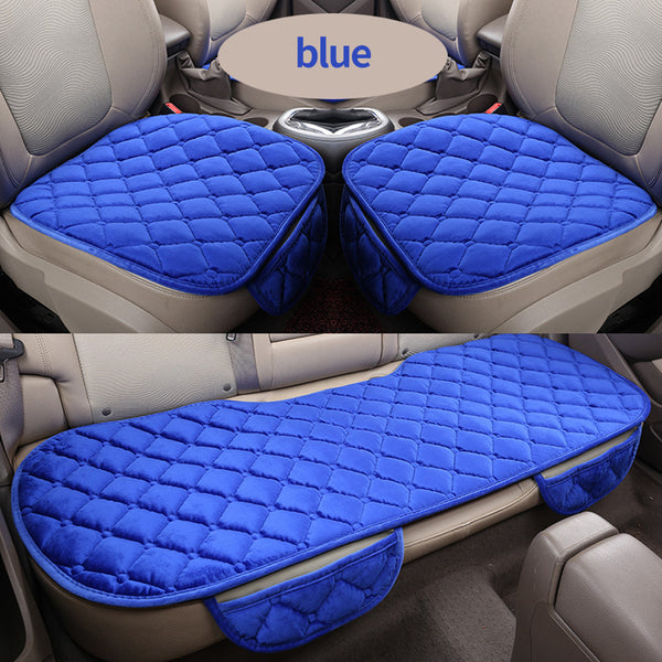 Plush Car Seat Cushion, Non Binding Anti Slip Rubber Bottom, Advanced Comfort Memory Foam, Driver Seat Backrest Cushion, Winter Seat Heating Pad