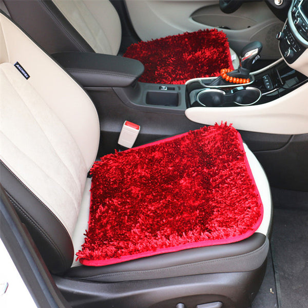 Car Seat Cushion Winter Plush Seat Cushion Cover Warm Single Piece Square Cushion Backless Three Piece Car Front And Rear Seats