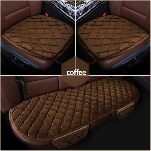 Plush Car Seat Cushion, Non Binding Anti Slip Rubber Bottom, Advanced Comfort Memory Foam, Driver Seat Backrest Cushion, Winter Seat Heating Pad