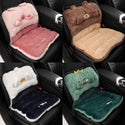 Car Seat Cover Cute Plush Seat Cushion With Strap Protection Cushion Waist Support Backrest Chair Cushion Car Seat Office Chair Warm In Winter