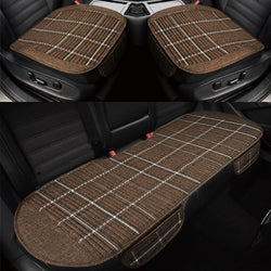 Kaufen coffee Car Seat Covers Universal Linen Cushion Breathable Pads Car Interior Anti-Slip Car Front Rear Seat Covers Filled Buckwheat Husk