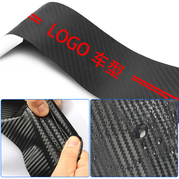 Custom Car Model Logo 4 Pieces Car Door Sill Protector Anti Scratch Car Door Cover 4D Carbon Fiber Sticker