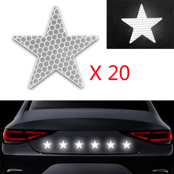 Star Decals Reflective Stickers Safety Warning Tape Self-Adhesive Reflector Kit