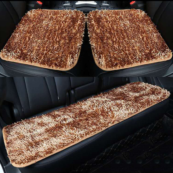 Car Seat Cushion Winter Plush Seat Cushion Cover Warm Single Piece Square Cushion Backless Three Piece Car Front And Rear Seats