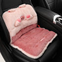 Car Seat Cover Cute Plush Seat Cushion With Strap Protection Cushion Waist Support Backrest Chair Cushion Car Seat Office Chair Warm In Winter