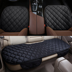 Buy black-five-seat Plush Car Seat Cushion, Non Binding Anti Slip Rubber Bottom, Advanced Comfort Memory Foam, Driver Seat Backrest Cushion, Winter Seat Heating Pad