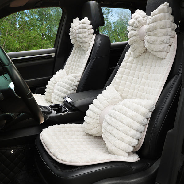 Car Seat Cushion 5-seat Winter Plush Car Seat Cover Anti-skid Single Piece Seat Protection Cushion Warm,Comfortable No Peculiar Smell