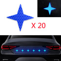 Four-pointed Star Decals Reflective Stickers Safety Warning Tape Self-Adhesive Reflector Kit