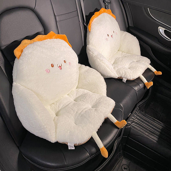 Car Seat Cushion, Office Chair, Plush Pain Relief Pad, Cute Seat Cushion, Soft Filling, Backrest, Warm, Waterproof, One-piece Lumbar Backrest, Integrated Cushion