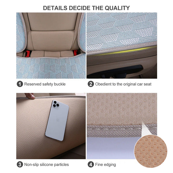 Car Ice Silk Rattan Seat Cushion Five Universal Seat Cushion Summer Cushion Non-slip Cool Cushion