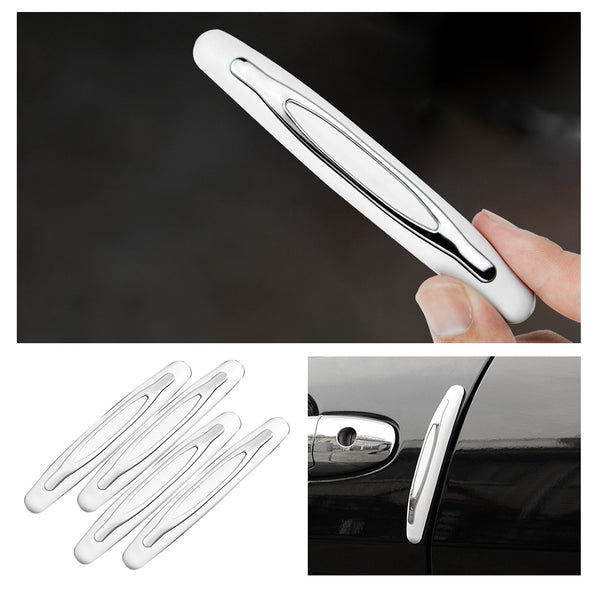 4Pcs Car Door Edge Protection Protective Strip Auto Bumper Anti-collision Decoration Strip Car Buffer Styling Mouldings