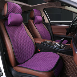 Comprar purple Flax 2pc Car Front Car Seat Cover Universal Size Breathable Comfortable Four Season Protection Car Seat Cushion Car Accessories