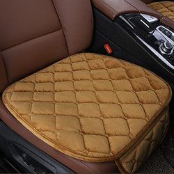 Buy light-coffee-1-front-row Plush Car Seat Cushion, Non Binding Anti Slip Rubber Bottom, Advanced Comfort Memory Foam, Driver Seat Backrest Cushion, Winter Seat Heating Pad