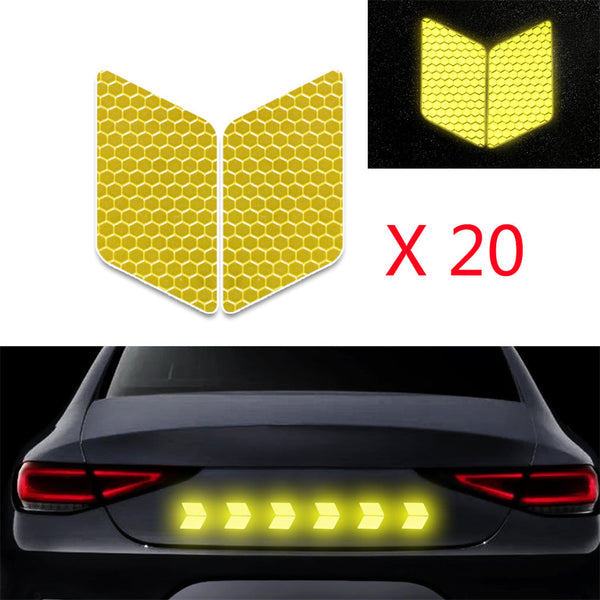 Diamond Shape Decals Reflective Stickers Safety Warning Tape Self-Adhesive Reflector Kit