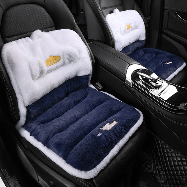 Car Seat Cushion, Office Chair, Plush Pain Relief Pad, Cute Seat Cushion, Soft Filling, Backrest, Warm, Waterproof, One-piece Lumbar Backrest, Integrated Cushion