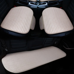 Купить beige Car Seat Pads 3 Pieces Breathable Car Upholstery Seat Cover Cushion Pads For Car Supplies Office Chair Fiber(Pink)