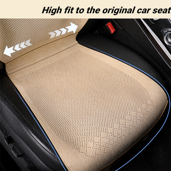 2/5 Seat Ultra-Thin Car Leather Suede Breathable Seat Cushion