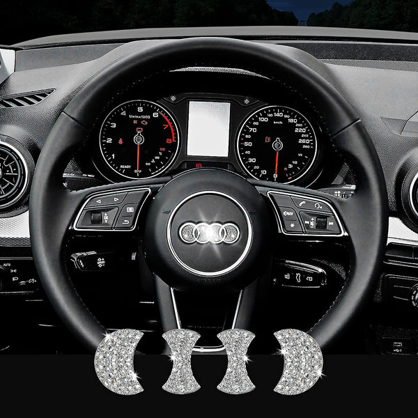 Bling Car Steering Wheel Emblem Logo Sticker Accessories Sparkly Rhine  CarpartGuider