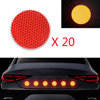 Round Shape Decals Reflective Stickers Safety Warning Tape Self-Adhesive Reflector Kit for Car Bumper Bicycle Motorcycle Scooter Stroller Wheelchair Helmet Bag Window