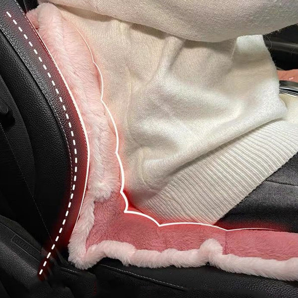 Car Seat Cover Cute Plush Seat Cushion With Strap Protection Cushion Waist Support Backrest Chair Cushion Car Seat Office Chair Warm In Winter