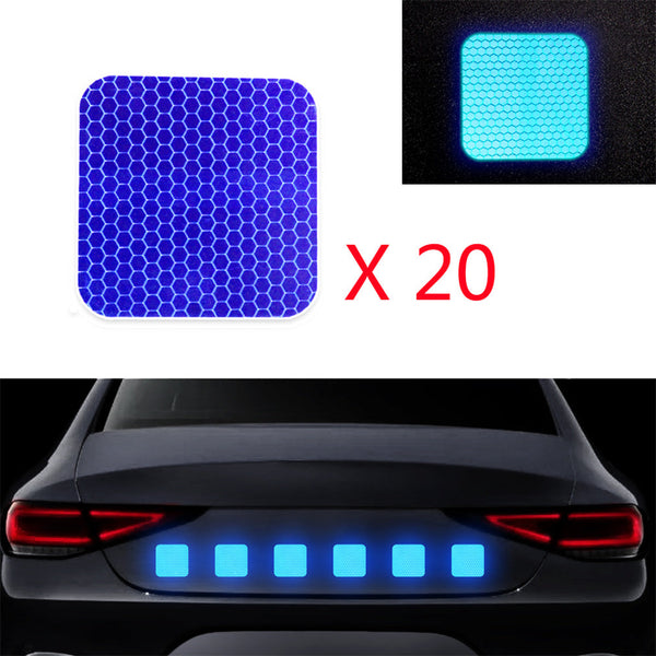 Square Decals Reflective Stickers Safety Warning Tape Self-Adhesive Reflector Kit