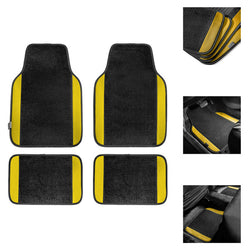 Comprar yellow-black 4pcs Universal Car Floor Mats Foot Pad Carpet