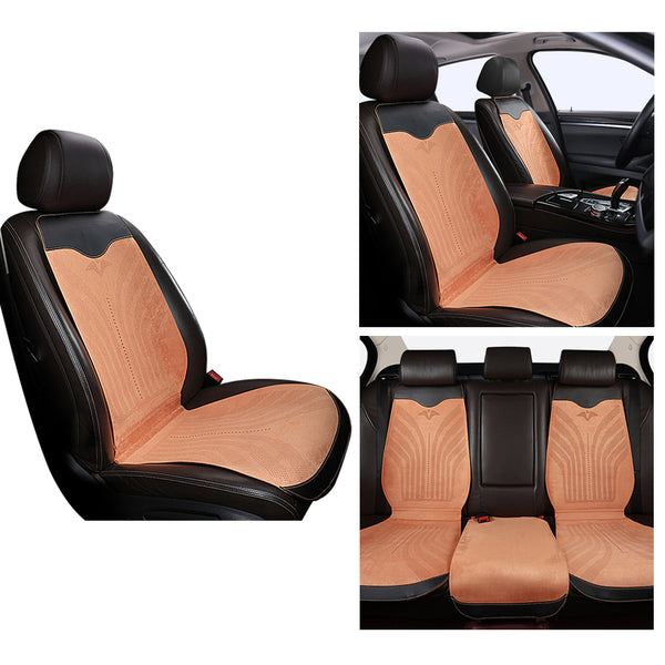 2/5 Seat Ultra-Thin Car Leather Suede Breathable Seat Cushion Saddle Seat Cushion For All Seasons Seat Cover