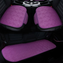 Buy purple Car Seat Pads 3 Pieces Breathable Car Upholstery Seat Cover Cushion Pads For Car Supplies Office Chair Fiber(Pink)