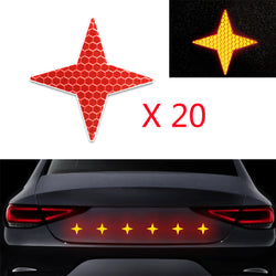 Four-pointed Star Decals Reflective Stickers Safety Warning Tape Self-Adhesive Reflector Kit