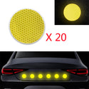 Round Shape Decals Reflective Stickers Safety Warning Tape Self-Adhesive Reflector Kit for Car Bumper Bicycle Motorcycle Scooter Stroller Wheelchair Helmet Bag Window