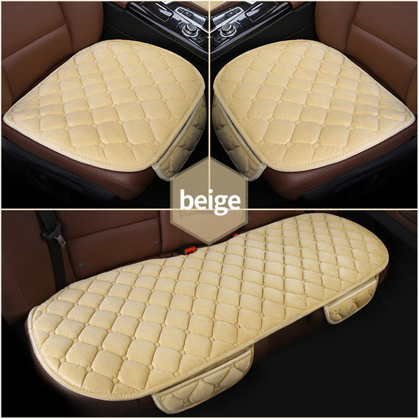 Plush Car Seat Cushion, Non Binding Anti Slip Rubber Bottom, Advanced Comfort Memory Foam, Driver Seat Backrest Cushion, Winter Seat Heating Pad