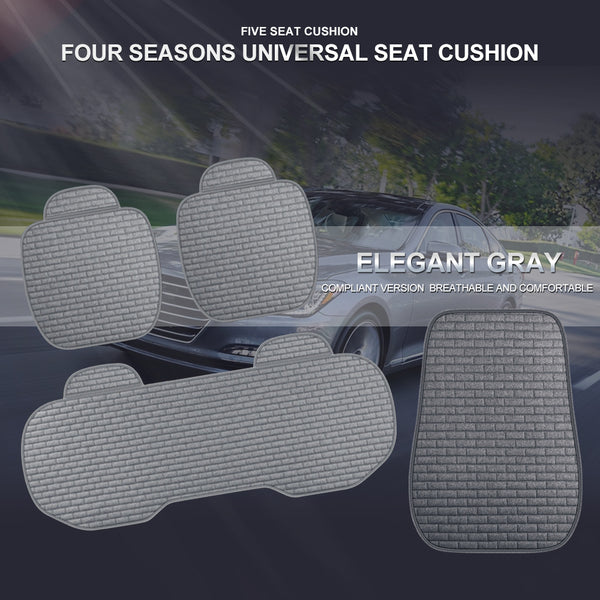 Linen Car Seat Covers Automotive Vehicle Cushion Cover for 5 Passenger Cars & SUV Universal Fit Set for Auto Interior Accessories