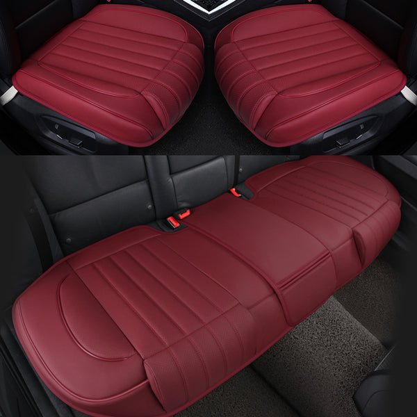 3D PU Leather Car Seat Covers Auto Seat Cushion Mat Breathable Car Front Rear Back Seat Cover Universal Car Accessories