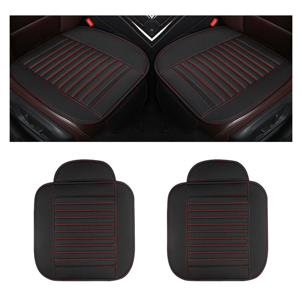 Universal Pu Leather Car Seat Cushion Anti-Slip Car Interior Breathable Seat Cover Cushion For Auto Supplies (Black)