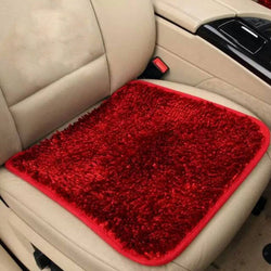 Buy red Car Seat Cushion Winter Plush Seat Cushion Cover Warm Single Piece Square Cushion Backless Three Piece Car Front And Rear Seats