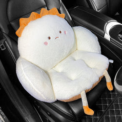 Buy sad Car Seat Cushion, Office Chair, Plush Pain Relief Pad, Cute Seat Cushion, Soft Filling, Backrest, Warm, Waterproof, One-piece Lumbar Backrest, Integrated Cushion