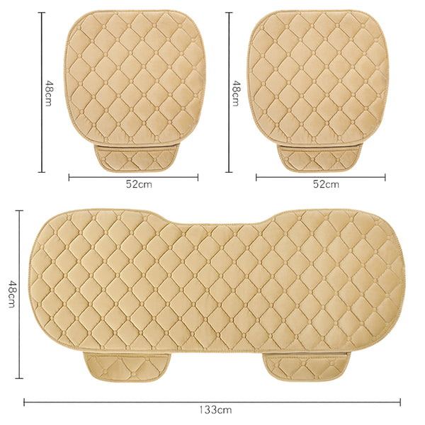 Plush Car Seat Cushion, Non Binding Anti Slip Rubber Bottom, Advanced Comfort Memory Foam, Driver Seat Backrest Cushion, Winter Seat Heating Pad