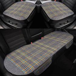 Car Seat Covers Universal Linen Cushion Breathable Pads Car Interior Anti-Slip Car Front Rear Seat Covers Filled Buckwheat Husk