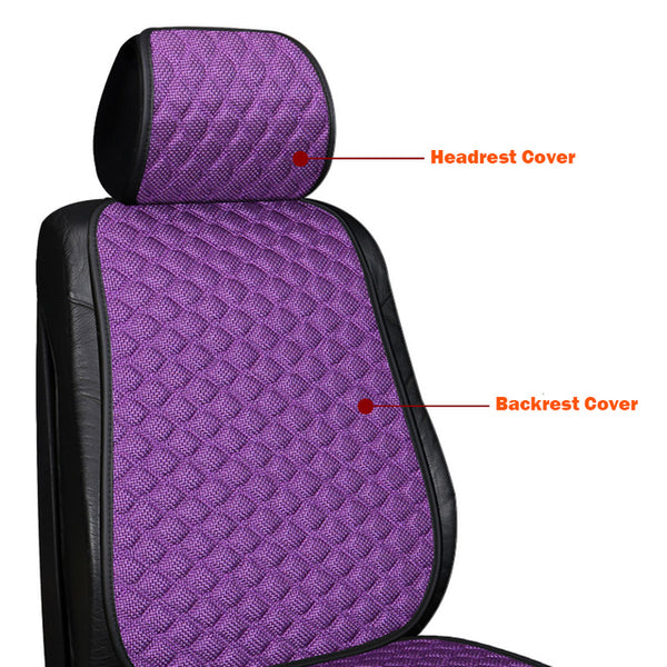 Summer Car Seat Cover Skidproof Front Rear Backrest Flax Protector Auto Seat Protect Cushion Anti-slip Pad Ｍat Car Accessories