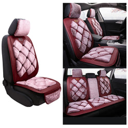 Acheter wine-red-leather-plush Car Cushion Five Seat Faux Rabbit Plush Car Mats Universal Most cars¡ê?SUVs Car Front And Rear Seat Protectors