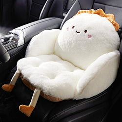 Buy happy Car Seat Cushion, Office Chair, Plush Pain Relief Pad, Cute Seat Cushion, Soft Filling, Backrest, Warm, Waterproof, One-piece Lumbar Backrest, Integrated Cushion