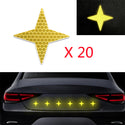 Four-pointed Star Decals Reflective Stickers Safety Warning Tape Self-Adhesive Reflector Kit