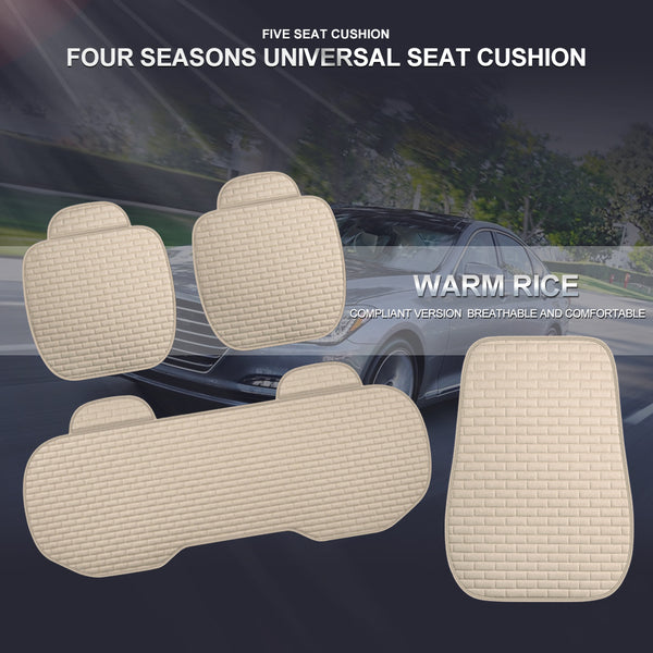 Linen Car Seat Covers Automotive Vehicle Cushion Cover for 5 Passenger Cars & SUV Universal Fit Set for Auto Interior Accessories